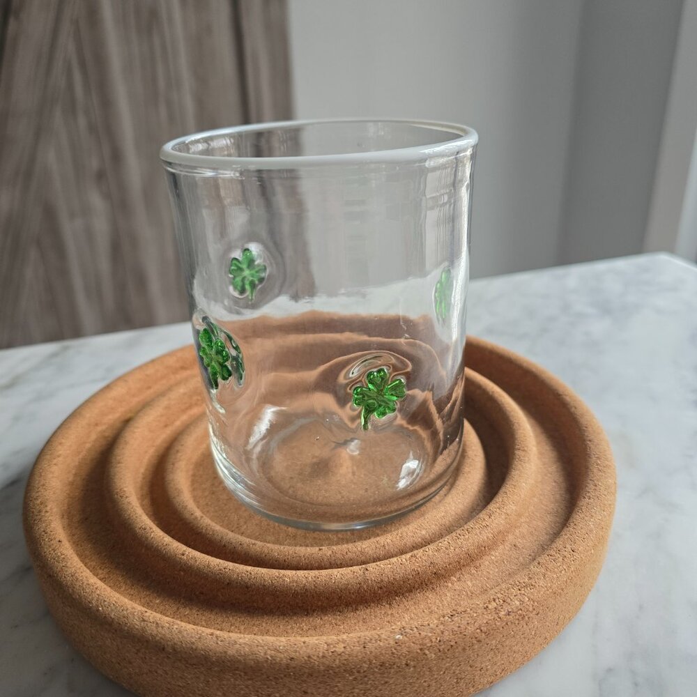 Anthropologie Icon Glass -  Shamrock/St. Patrick's Day/Four Leaf Clover